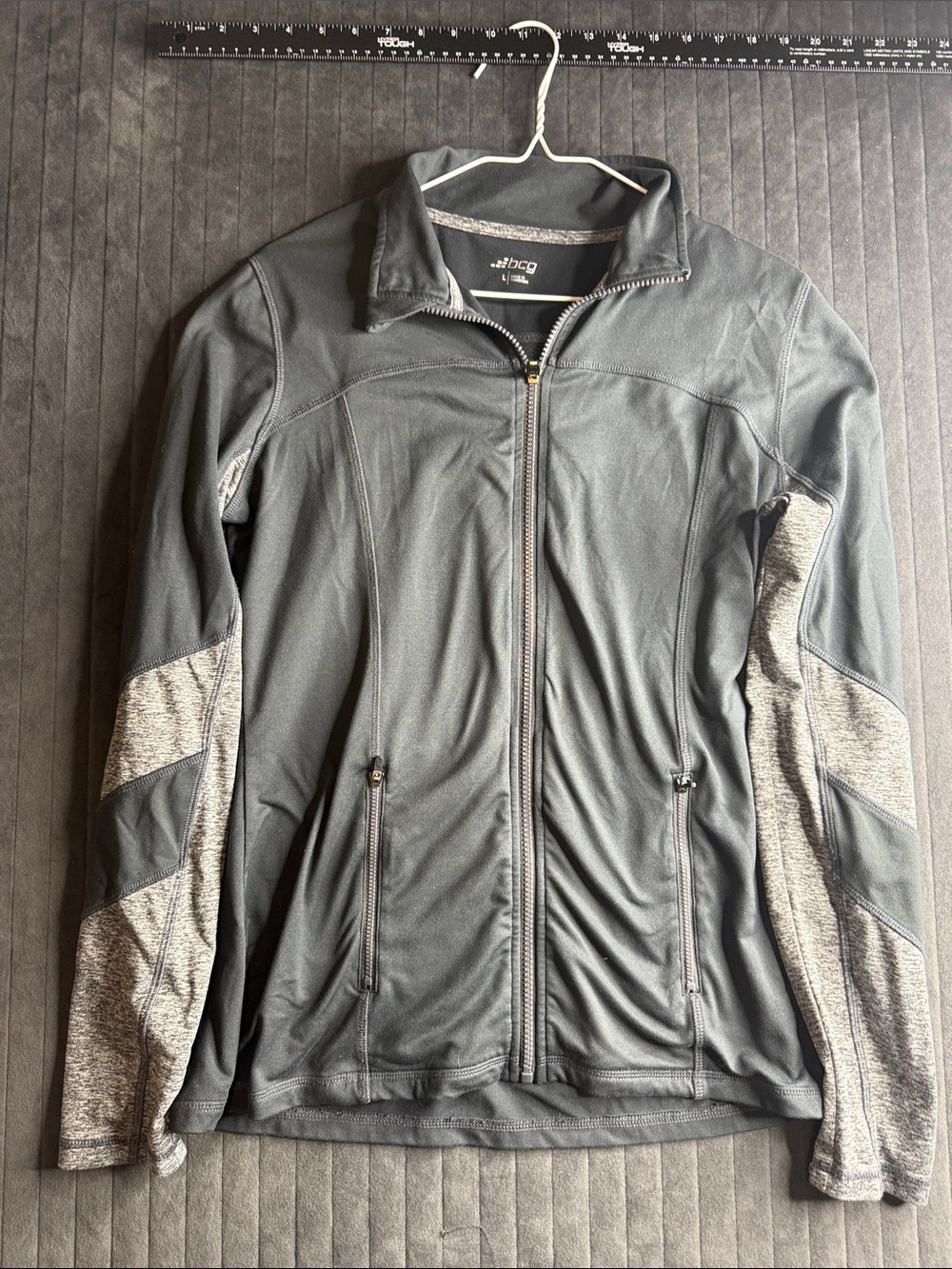 bcg Women's Full-Zip Jacket in Charcoal and Heather Gray